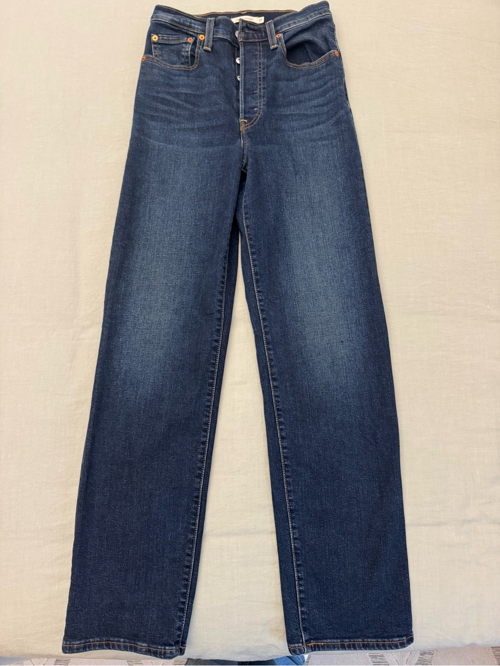Levi’s Ribcage High-Rise Straight Leg Jeans - Dark Blue
